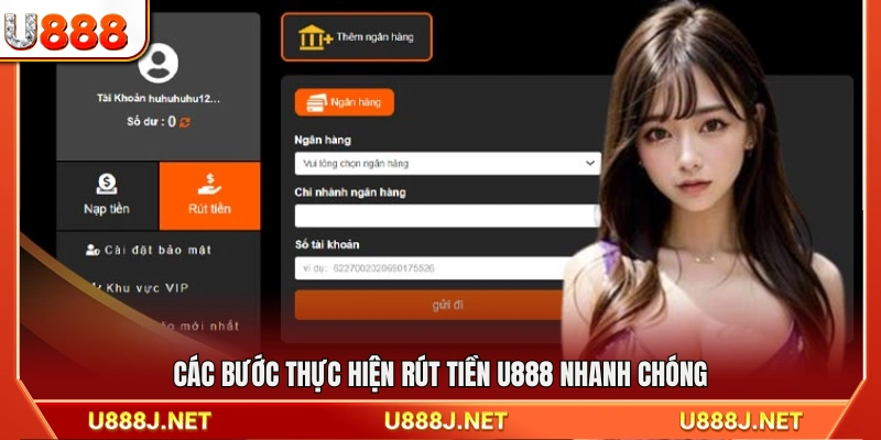 Hướng dẫn rút tiền U888 theo từng bước rõ ràng